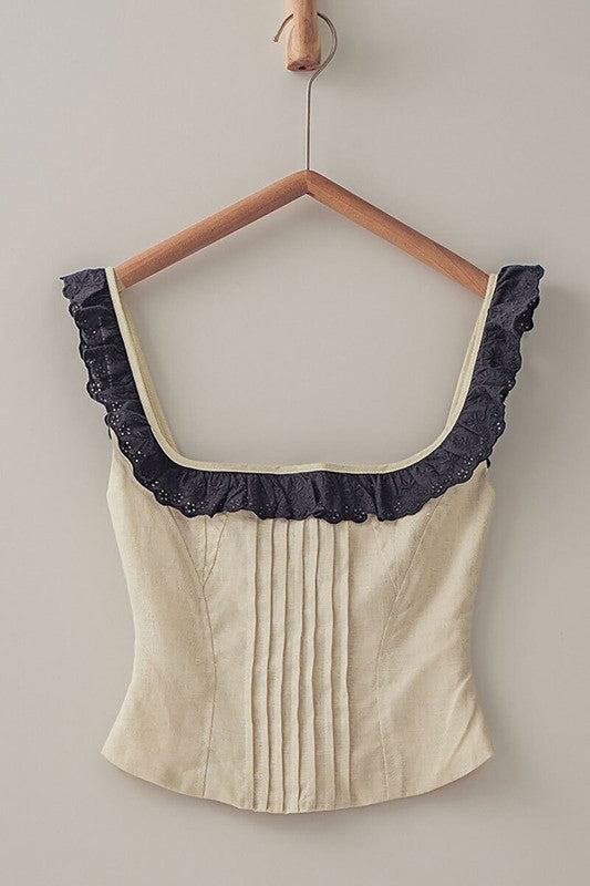 Lover Lace-Trimmed Open-Back Top